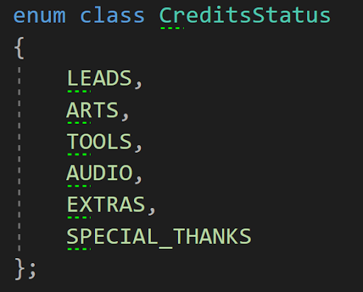 CreditsStatus enum